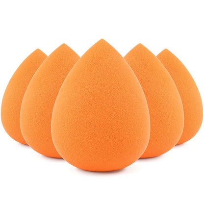 BEAKEY 5 Pcs Makeup Sponge Set, Foundation Blending Beauty Sponge, Flawless for Liquid, Cream, and Powder, Multi-Colored Makeup Sponges Health & Beauty > Personal Care > Cosmetics > Cosmetic Tools > Makeup Tools BEAKEY E-Orange  