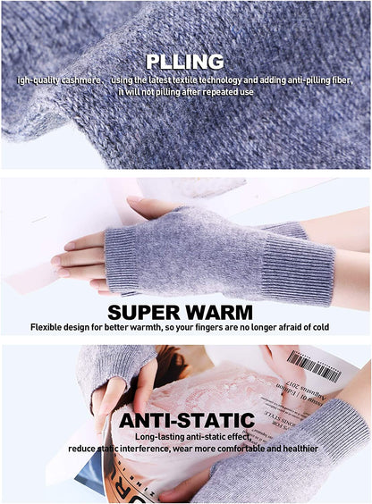 Tatuo 4 Pairs Cashmere Feel Fingerless Gloves with Thumb Hole Warm Gloves for Women and Men (Color Set 7) Apparel & Accessories > Clothing Accessories > Gloves & Mittens Tatuo   