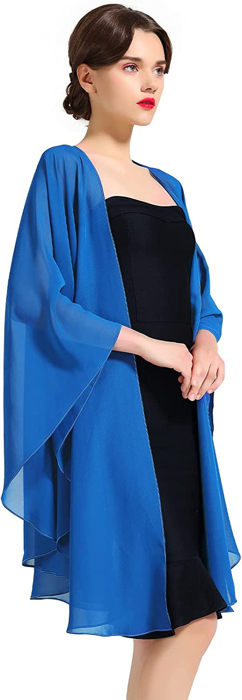 Shawl Wrap Chiffon Scarf for Women Evening Dresses Wedding Stole Black White Blue 25 Colors by BEAUTELICATE Apparel & Accessories > Clothing Accessories > Scarves & Shawls BEAUTELICATE Azure Blue  