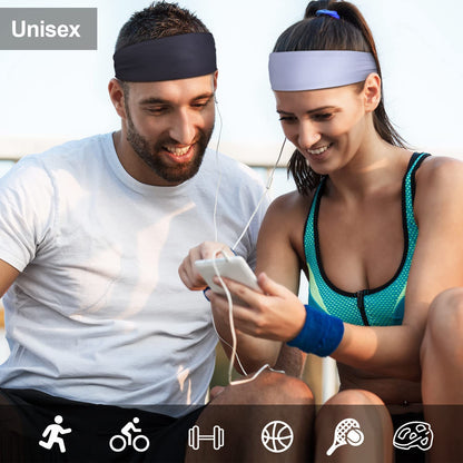 Unijoy Headbands for Women & Men, 4 Pack, Sport Sweat Band Headbands, Mens Sweatband Headbands for Yoga, Running, Cycling, Workout, Spa, Headwear Friendly & Non Slip, Black/Dark Green/Gray/Navy Blue Apparel & Accessories > Clothing Accessories > Headwear Unijoy   