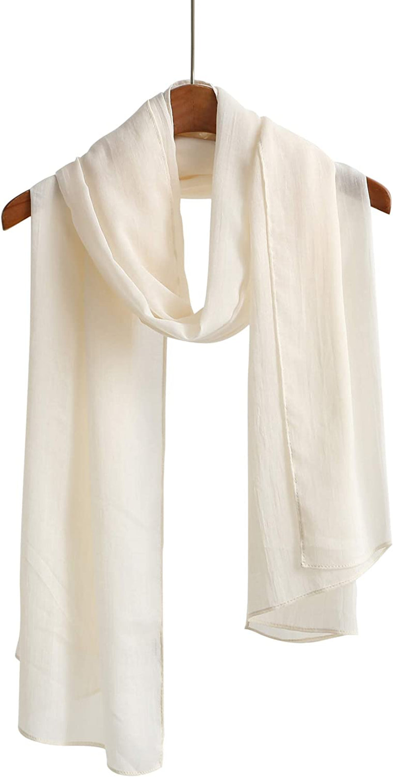 Jeelow Cotton Feel Scarf Shawl Wrap Soft Lightweight Scarves and Wraps for Men Women Apparel & Accessories > Clothing Accessories > Scarves & Shawls Jeelow Beige Cream  