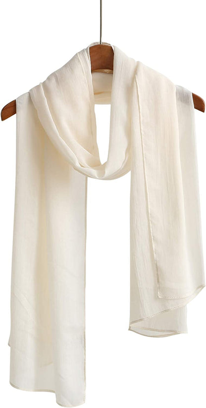 Jeelow Cotton Feel Scarf Shawl Wrap Soft Lightweight Scarves and Wraps for Men Women Apparel & Accessories > Clothing Accessories > Scarves & Shawls Jeelow Beige Cream  