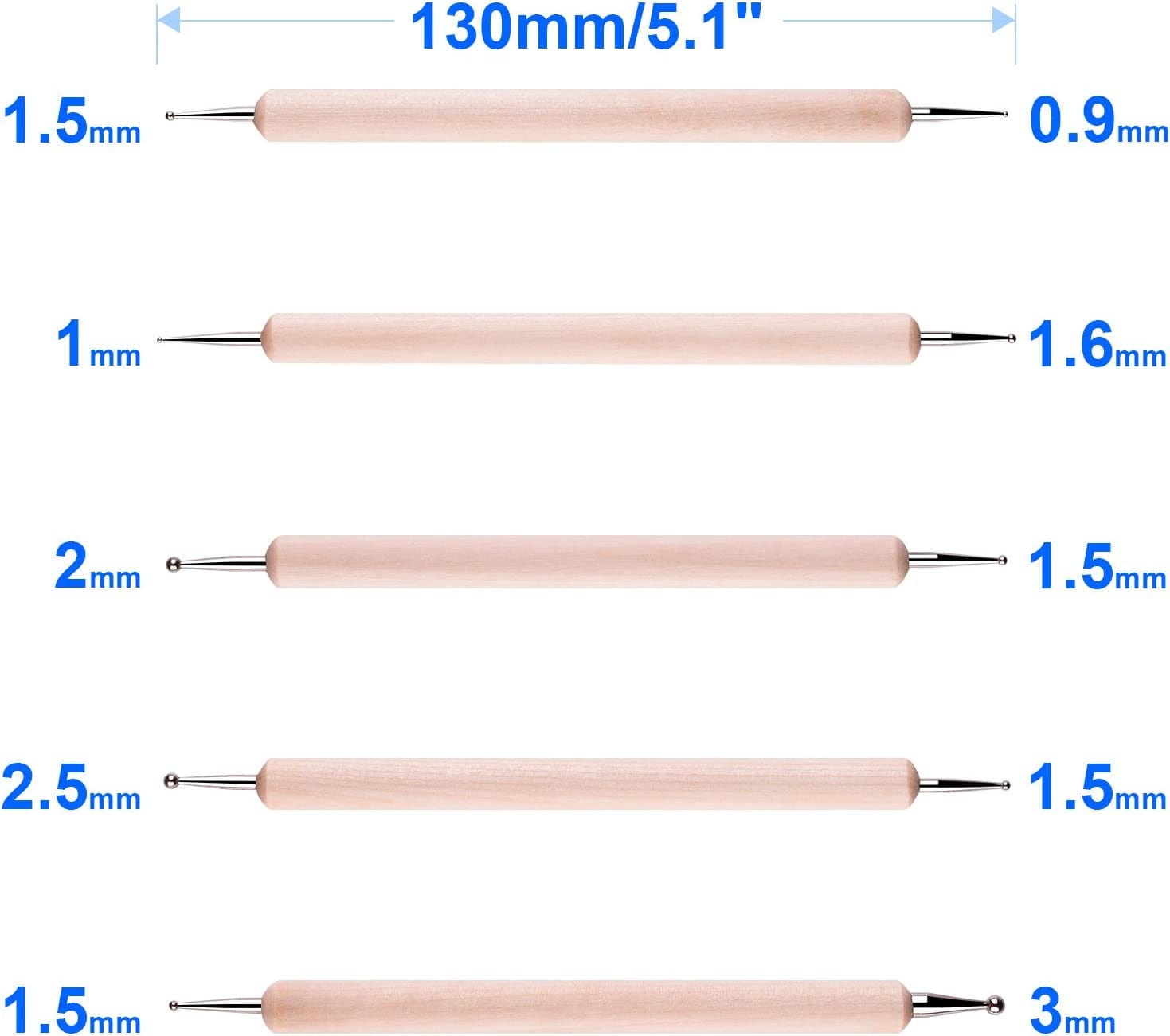 10PCS Dotting Tools Set for Nail Art, Embossing Stylus for Painting Health & Beauty > Personal Care > Cosmetics > Cosmetic Tools > Nail Tools Petutu   