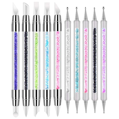 10Pcs Nail Art Gel Carving Pen Nail Dotting Tool Silicone Nail Brushe Set Nail Tools Pottery Clay Sculpting Tools,Acrylic Nail Dotting Pen 2 Way Double Ended Health & Beauty > Personal Care > Cosmetics > Cosmetic Tools > Nail Tools Bysiter   