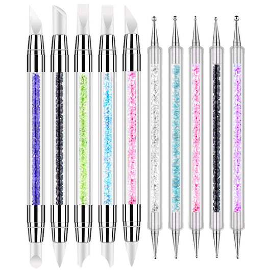 10Pcs Nail Art Gel Carving Pen Nail Dotting Tool Silicone Nail Brushe Set Nail Tools Pottery Clay Sculpting Tools,Acrylic Nail Dotting Pen 2 Way Double Ended Health & Beauty > Personal Care > Cosmetics > Cosmetic Tools > Nail Tools Bysiter   