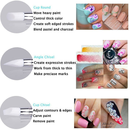 10Pcs Nail Art Gel Carving Pen Nail Dotting Tool Silicone Nail Brushe Set Nail Tools Pottery Clay Sculpting Tools,Acrylic Nail Dotting Pen 2 Way Double Ended Health & Beauty > Personal Care > Cosmetics > Cosmetic Tools > Nail Tools Bysiter   