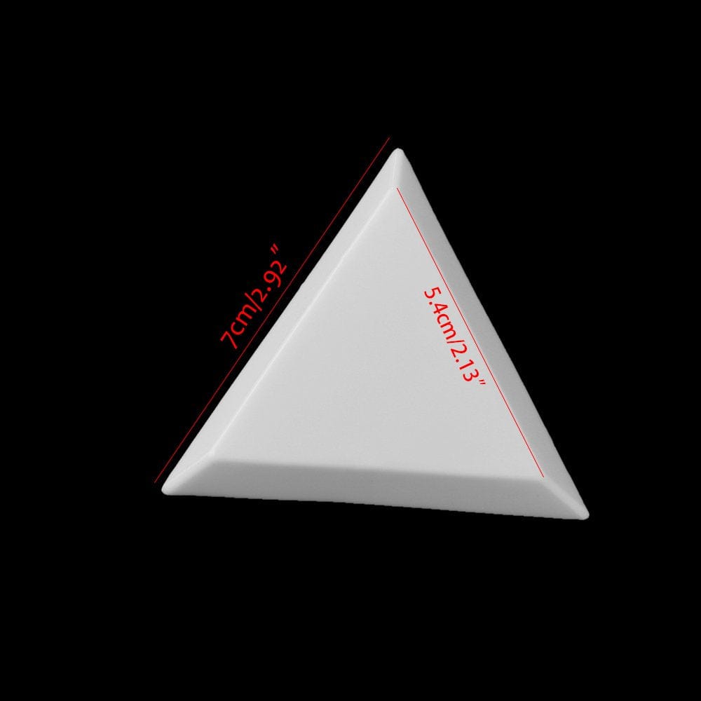 10Pcs White Plastic Triangle Tray Nail Art Rhinestones Gems Crystal Beads Sorting Tray Manicure Tool Health & Beauty > Personal Care > Cosmetics > Cosmetic Tools > Nail Tools MIOBLET   