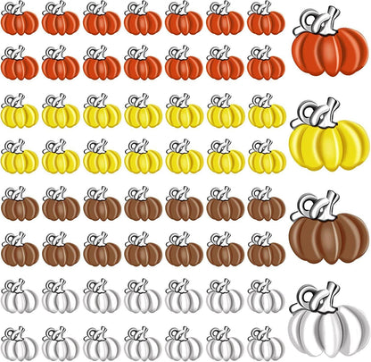 110Pcs 55 Pairs Christmas Charms Gold Enamel Jewelry Pendants for Xmas Earring Bracelet Necklace Craft Making Pumpkin Charms