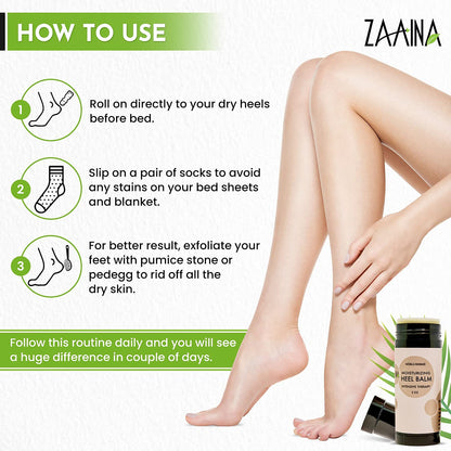 Heel Balm Stick 100% Natural, Miracle Foot Cream for Fast Relief, Intensive Moisturizing Foot Care Therapy Heel Balm for Dry, Cracked Heels, Feet, Elbow, Knees, Pedicures, Natural Foot Care 2 Ounce by ZAAINA Health & Beauty > Personal Care > Foot Care Zaaina   