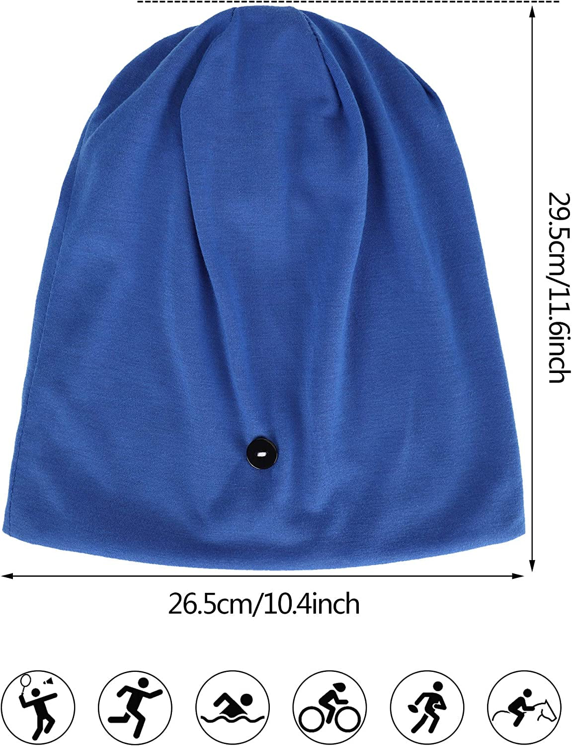 SATINIOR 4 Pieces Slouchy Beanie Caps with Buttons Bouffant Cap Elastic Sleeping Hats Button Headwrap Apparel & Accessories > Clothing Accessories > Headwear SATINIOR   