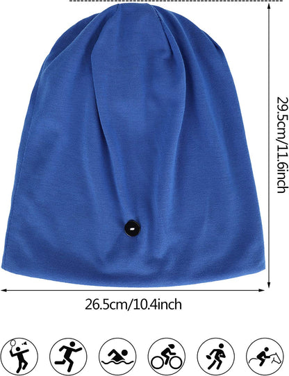 SATINIOR 4 Pieces Slouchy Beanie Caps with Buttons Bouffant Cap Elastic Sleeping Hats Button Headwrap Apparel & Accessories > Clothing Accessories > Headwear SATINIOR   