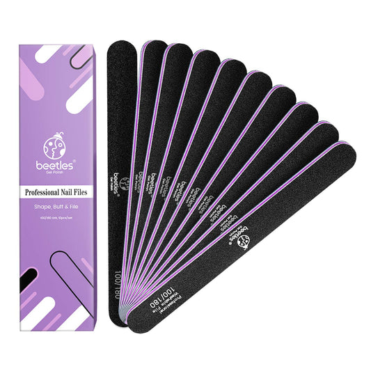 Beetles 10 PCS Professional Nail File Set, Double Sided Emery Board 100/180 Grit Nail Files Manicure Tools Kit for Home and Salon Use ,Acrylic False Nails Health & Beauty > Personal Care > Cosmetics > Cosmetic Tools > Nail Tools beetles Gel Polish Nail File Set  