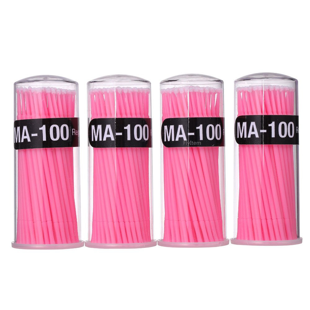 Flyitem 400 Pcs Pink Professional Regular Disposable Micro Mascara Applicator Brush Bendable Individual Eyelash Extension Mini Fiber Swabs Eye Lash Makeup Cosmetic Tool (Pink) Health & Beauty > Personal Care > Cosmetics > Cosmetic Tools > Makeup Tools FlyItem   