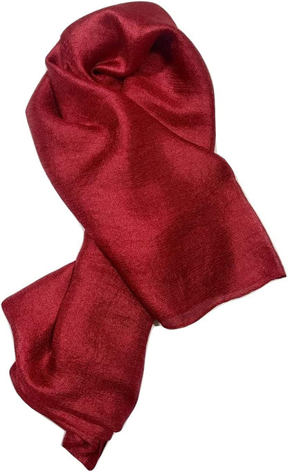 Shanlin Solid Color Silk Feel Long Scarves Apparel & Accessories > Clothing Accessories > Scarves & Shawls Shanlin Red Pear  