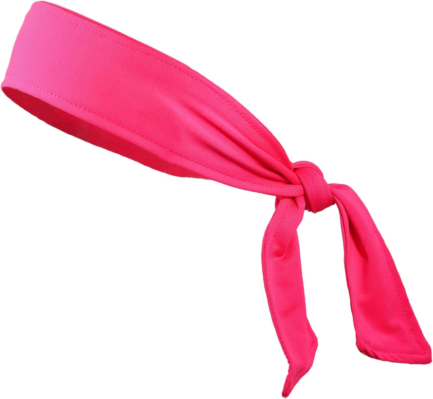 Kenz Laurenz Headbands Tie on Headband for Women Men Running Athletic Hair Head Band Elastic Sports Sweat Basketball Sweatband Stetchy Yoga Workout Sweatbands Adjustable Non-Slip Moisture Wicking Apparel & Accessories > Clothing Accessories > Bandanas & Headties Kenz Laurenz pink  