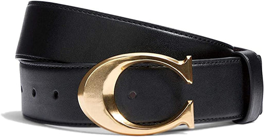 Coach Women'S Signature Buckle Belt, 38Mm Apparel & Accessories > Clothing Accessories > Belts COACH Large  