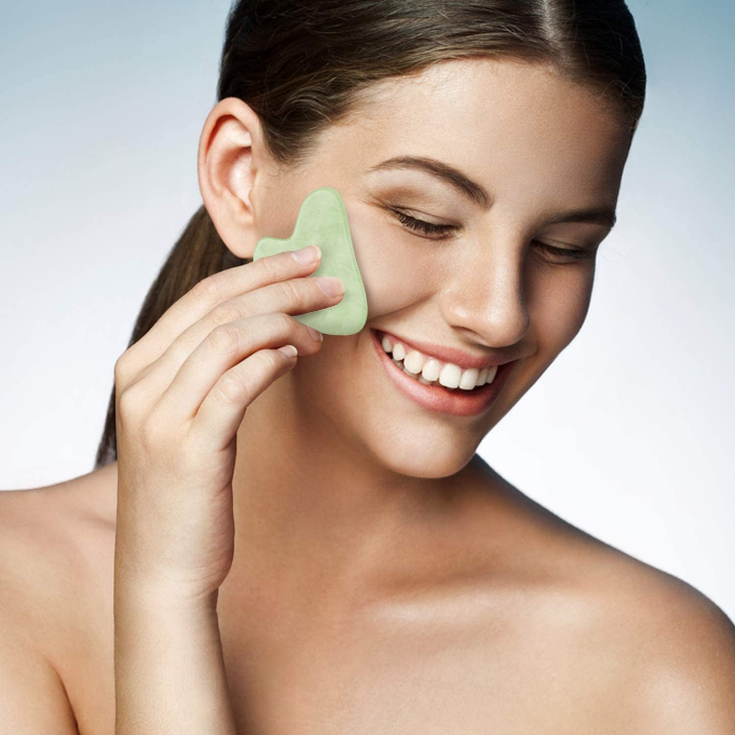 Radiant Harmony Gua Sha - Light Jade Gua Sha Massage Tool as Face Massager - Guasha Tool for Face as Skin Care Tools - Easy to Use Gua Sha Facial Tools - Arrives in a Luxury Box & Bag with Guide Health & Beauty > Personal Care > Cosmetics > Cosmetic Tools > Skin Care Tools RADIANT HARMONY   