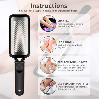 Pedicure Foot File Callus Remover - Large Stainless Steel Foot Scraper, Remove Hard Skin, Practical and Professional Foot Care File, Suitable for Dry and Wet Feet Health & Beauty > Personal Care > Foot Care JINGONGDA   