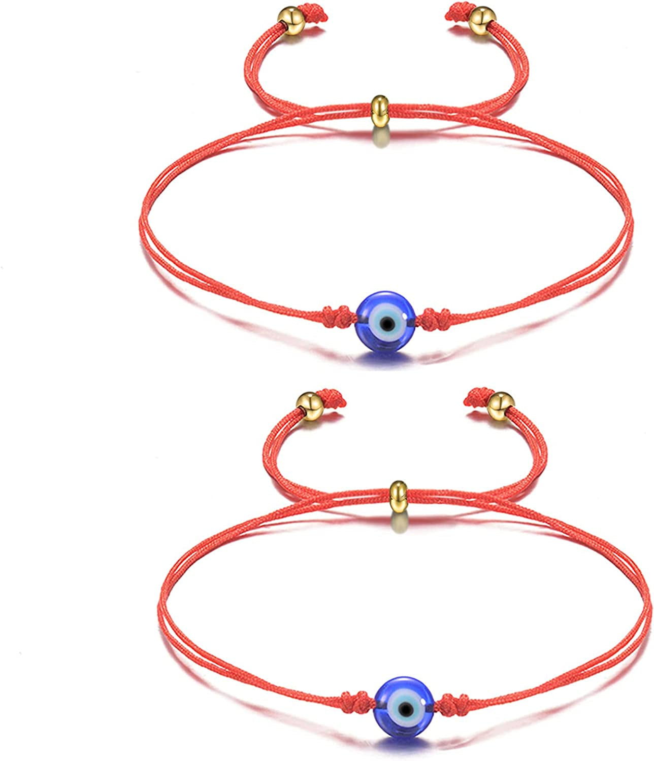Evil Eye Bracelets/ Anklet Protection Ojo Turco Handmade String Bracele for Women Men Family Apparel & Accessories > Jewelry > Anklets UNGENT THEM Red  