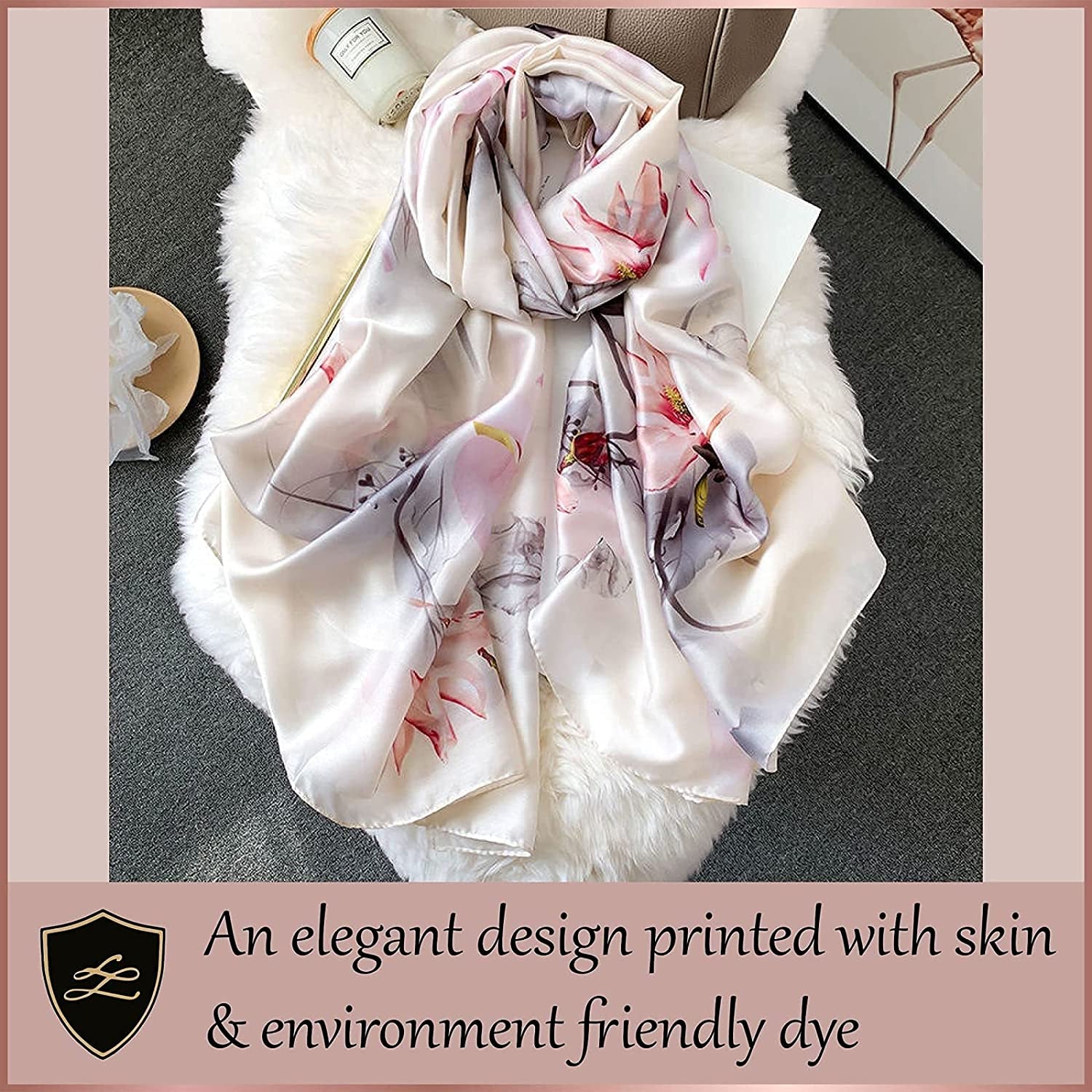 Silk Scarf Women Chiffon Shawl Stain Neckerchief Head Wrap Lightweight Scarf Ladies Hijab Vintage Painting Bridal Shawl Chiffon Scarf Muslim Colorful Cloth Silk Scarf White180*90Cm Apparel & Accessories > Clothing Accessories > Scarves & Shawls WEIGEER   