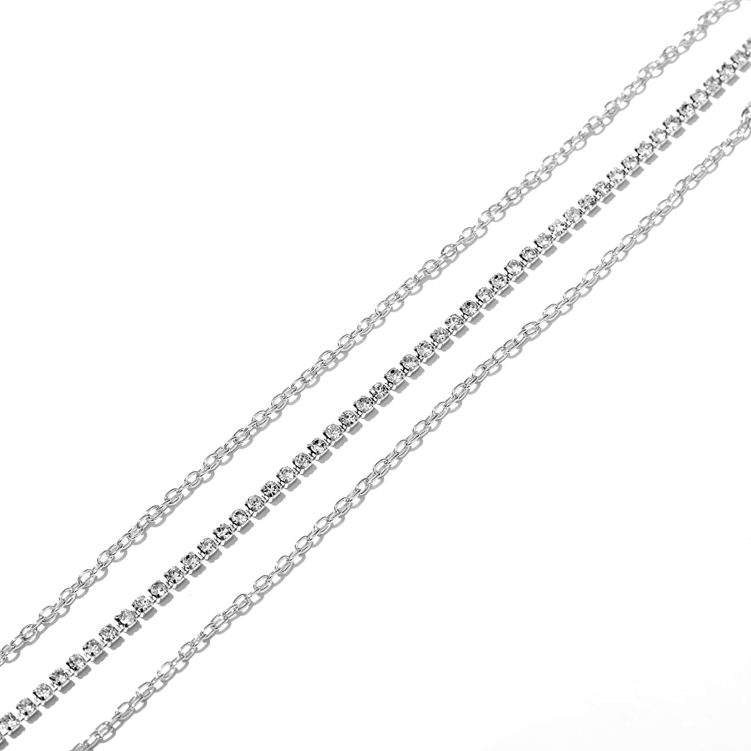 Rhinestone Body Chains Jewelry for Women and Girls Sexy Belly Waist Chain Bikini Beach Accessories Apparel & Accessories > Jewelry > Body Jewelry FNQUFUJ   