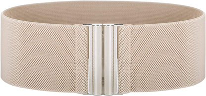 Grace Karin Wide Stretchy Vintage Waist Belt with Metal Buckle Muticolored CL409 Apparel & Accessories > Clothing Accessories > Belts GRACE KARIN Apricot X-Large 