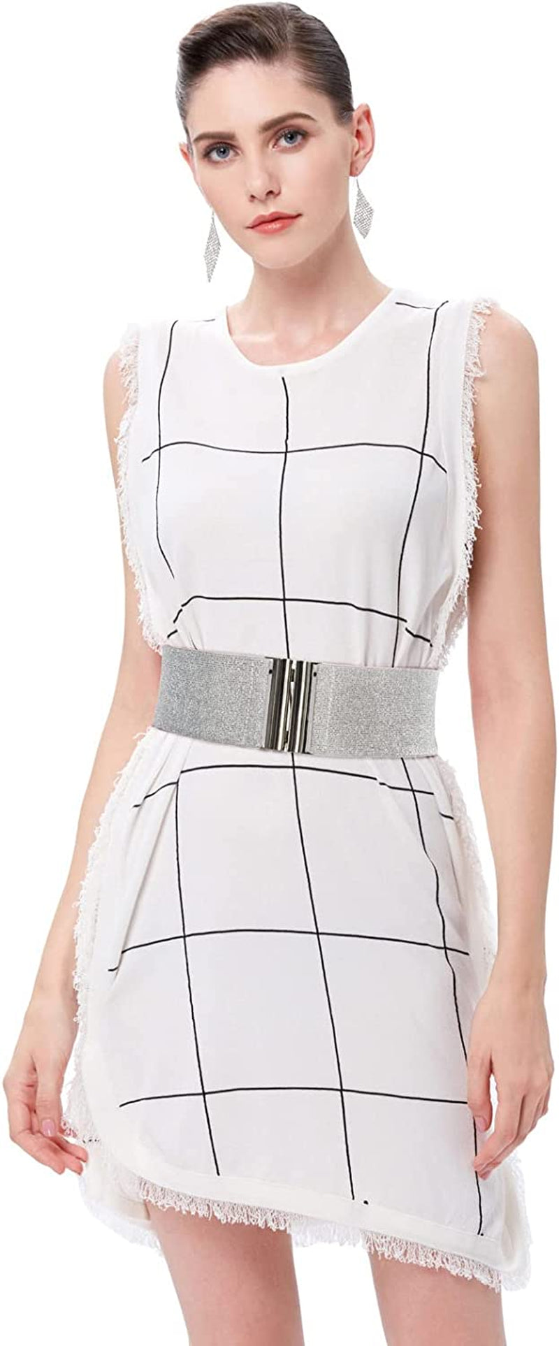 Grace Karin Wide Stretchy Vintage Waist Belt with Metal Buckle Muticolored CL409 Apparel & Accessories > Clothing Accessories > Belts GRACE KARIN   