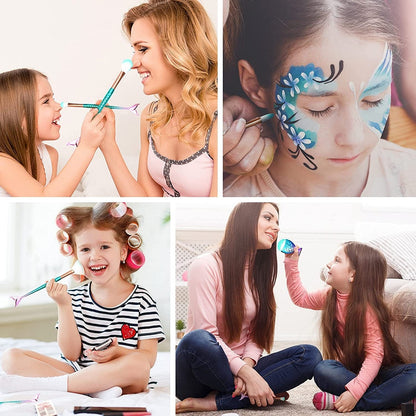 11Pcs Cute Makeup Brushes Set for Girl, Foundation Eyebrow Eyeliner Blush Cosmetic Concealer Brushes Women Girl Cute Make up Tool Set (Colorful Fish Tail Handle) Health & Beauty > Personal Care > Cosmetics > Cosmetic Tools > Makeup Tools NICEMOVIC   