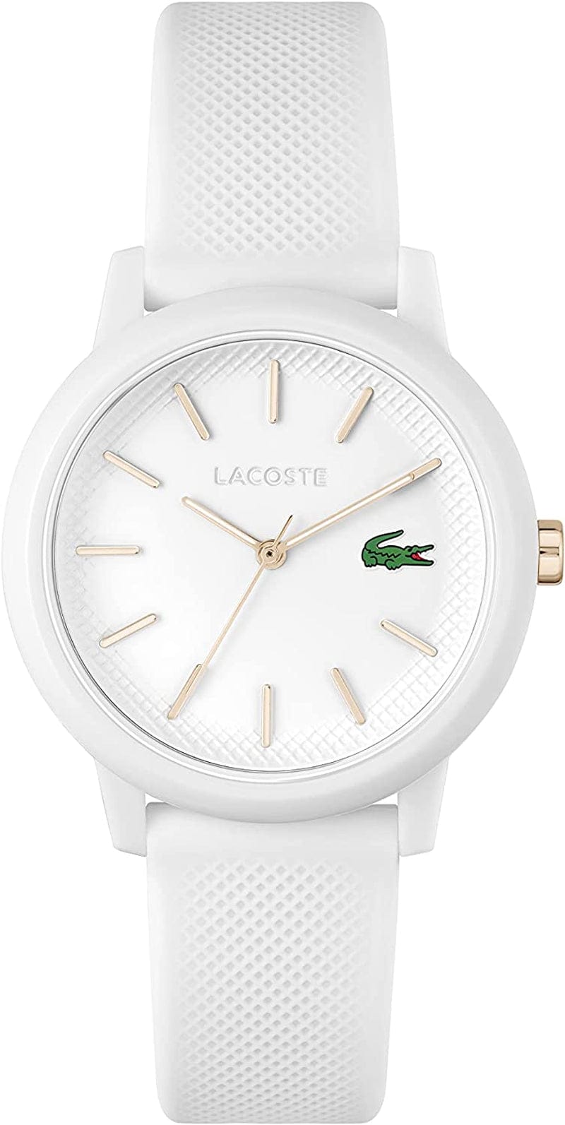 .12.12 Women'S Quartz Plastic and Silicone Strap Watch White