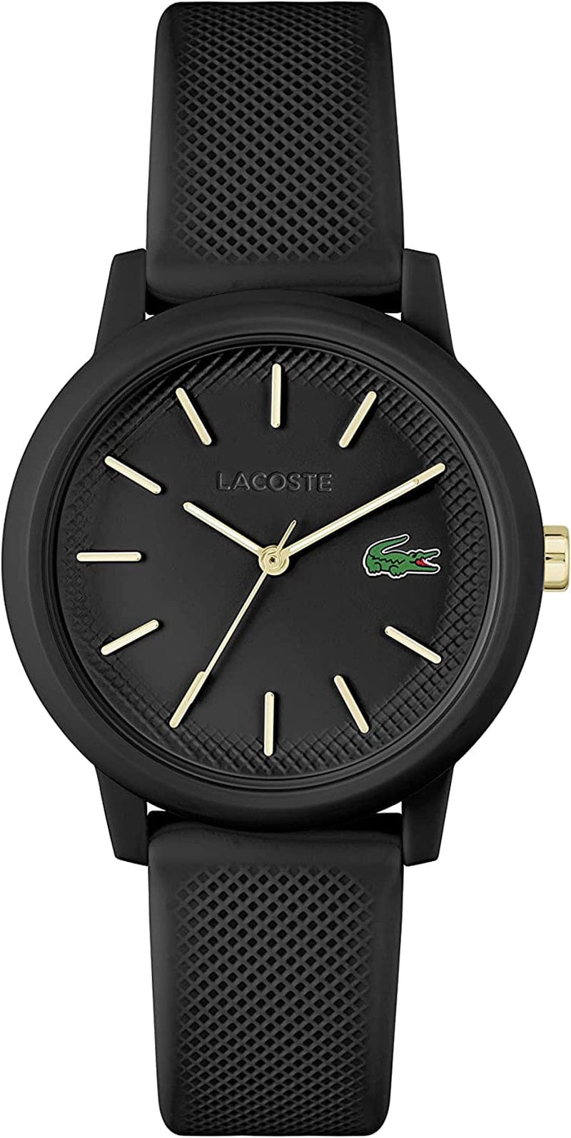 .12.12 Women'S Quartz Plastic and Silicone Strap Watch Black