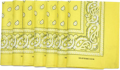 12-Pack Bandana Head & Face Wrap - Washable, Reusable, Unisex, 100% Cotton Apparel & Accessories > Clothing Accessories > Bandanas & Headties Daisy Rose   