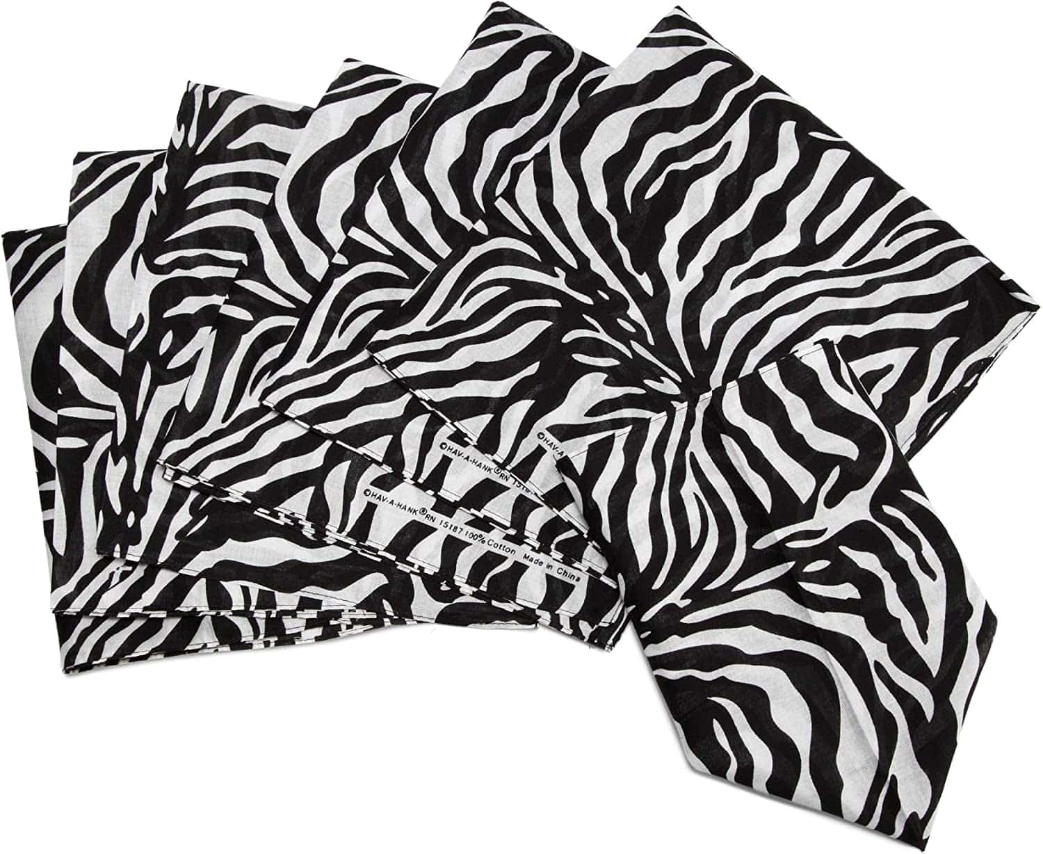 12-Pack Bandana Head & Face Wrap - Washable, Reusable, Unisex, 100% Cotton Apparel & Accessories > Clothing Accessories > Bandanas & Headties Daisy Rose Zebra  