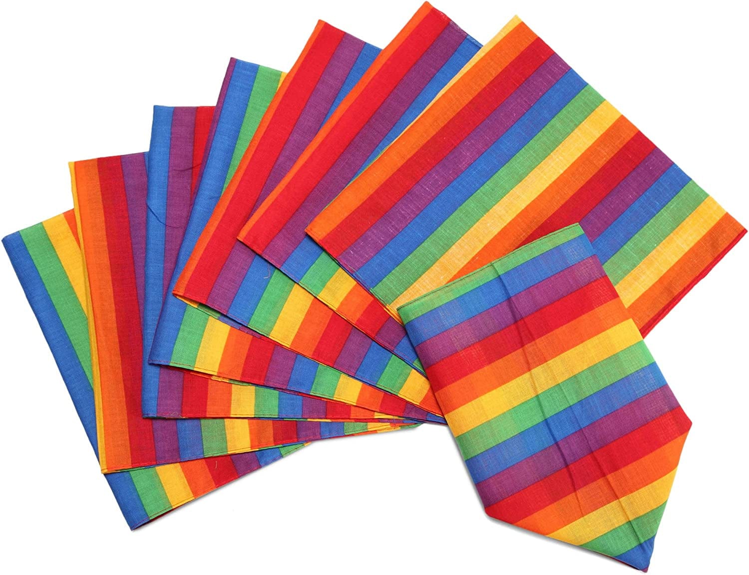 12-Pack Bandana Head & Face Wrap - Washable, Reusable, Unisex, 100% Cotton Apparel & Accessories > Clothing Accessories > Bandanas & Headties Daisy Rose Rainbow  