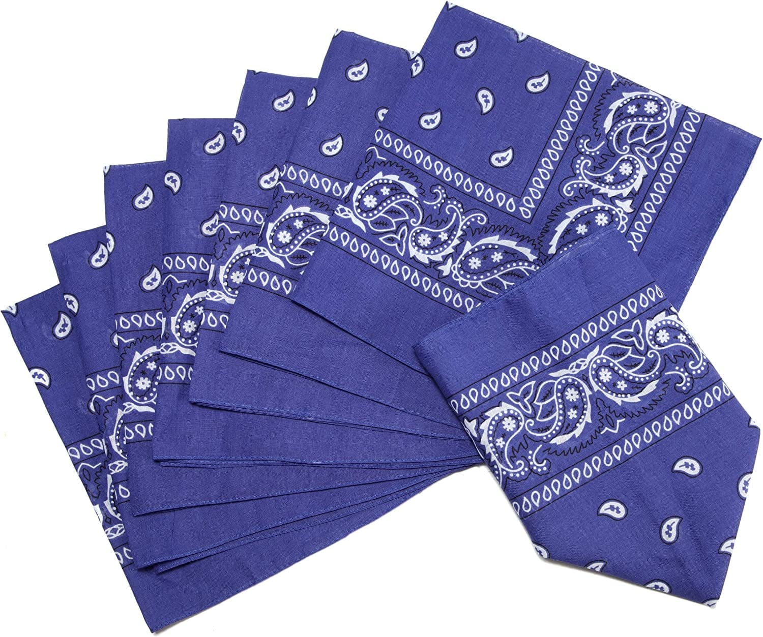 12-Pack Bandana Head & Face Wrap - Washable, Reusable, Unisex, 100% Cotton Apparel & Accessories > Clothing Accessories > Bandanas & Headties Daisy Rose Blue  