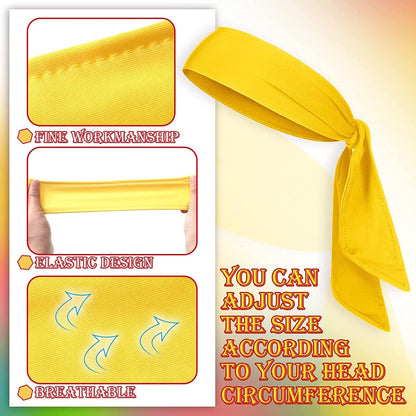 12 Pack Head Tie Headbands for Men Women Ninja Karate Headbands for Kids Adjustable Elastic Bandana Sweatbands Athletic Hair Wrap Bands for Sports Tennis Basketball Running Workout Apparel & Accessories > Clothing Accessories > Bandanas & Headties Civaner   