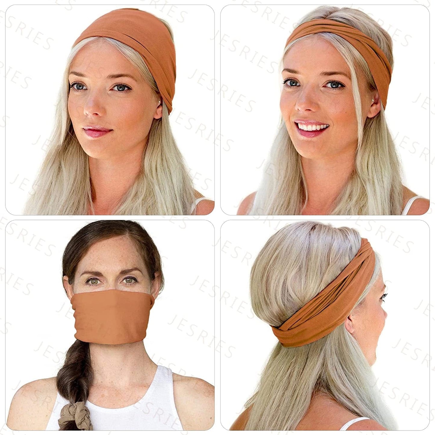 12 Pack Headbands for Women Non Slip Hair Bands with Bows Rabbit Ears Workout Running Sport Sweat Elastic Hair Wrap for Girls Hair Accessories Apparel & Accessories > Clothing Accessories > Bandanas & Headties Jesries   