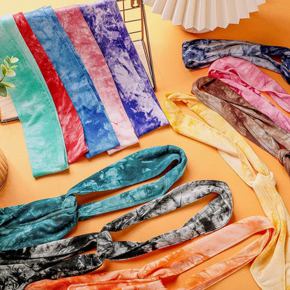 12 Pcs Dye Tie Headbands Adjustable Tie on Headband Elastic Sweat Sports Bandana Non Slip Sports Head Ties for Women Athletic Hair Head Band for Men Running Yoga Soccer Workout Accessories, 12 Colors Apparel & Accessories > Clothing Accessories > Bandanas & Headties Civaner   