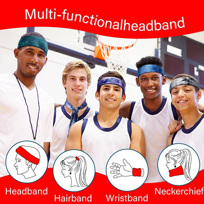 12 Pcs Dye Tie Headbands Adjustable Tie on Headband Elastic Sweat Sports Bandana Non Slip Sports Head Ties for Women Athletic Hair Head Band for Men Running Yoga Soccer Workout Accessories, 12 Colors Apparel & Accessories > Clothing Accessories > Bandanas & Headties Civaner   