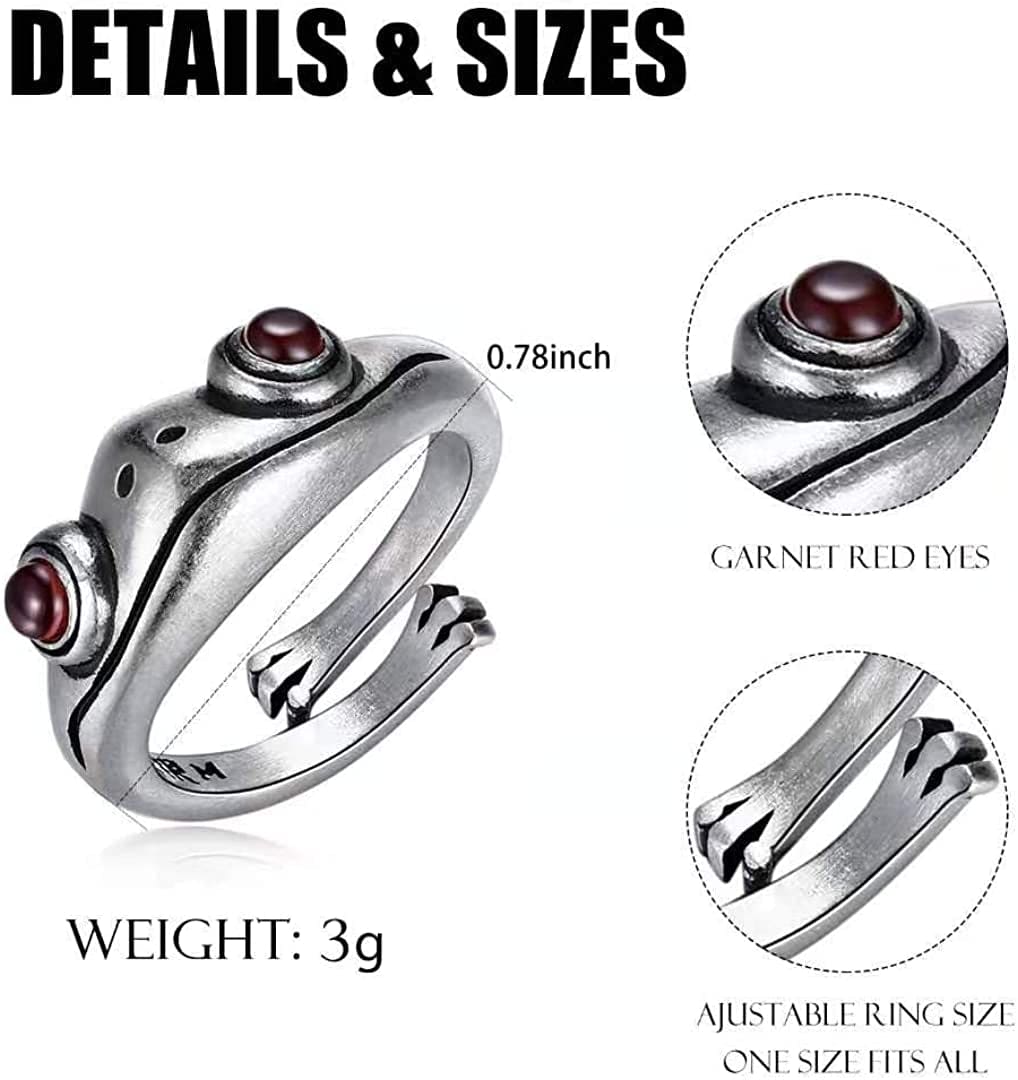 12 Pcs Silver Plated Frog Rings Set, Cute Animal Open Rings Pack, Vintage Goth Hippie Matching Rings, Cute and Stylish, Snake, Hug, Cat, Lucky Face Rings for Couples, Gift for Women Men Girls