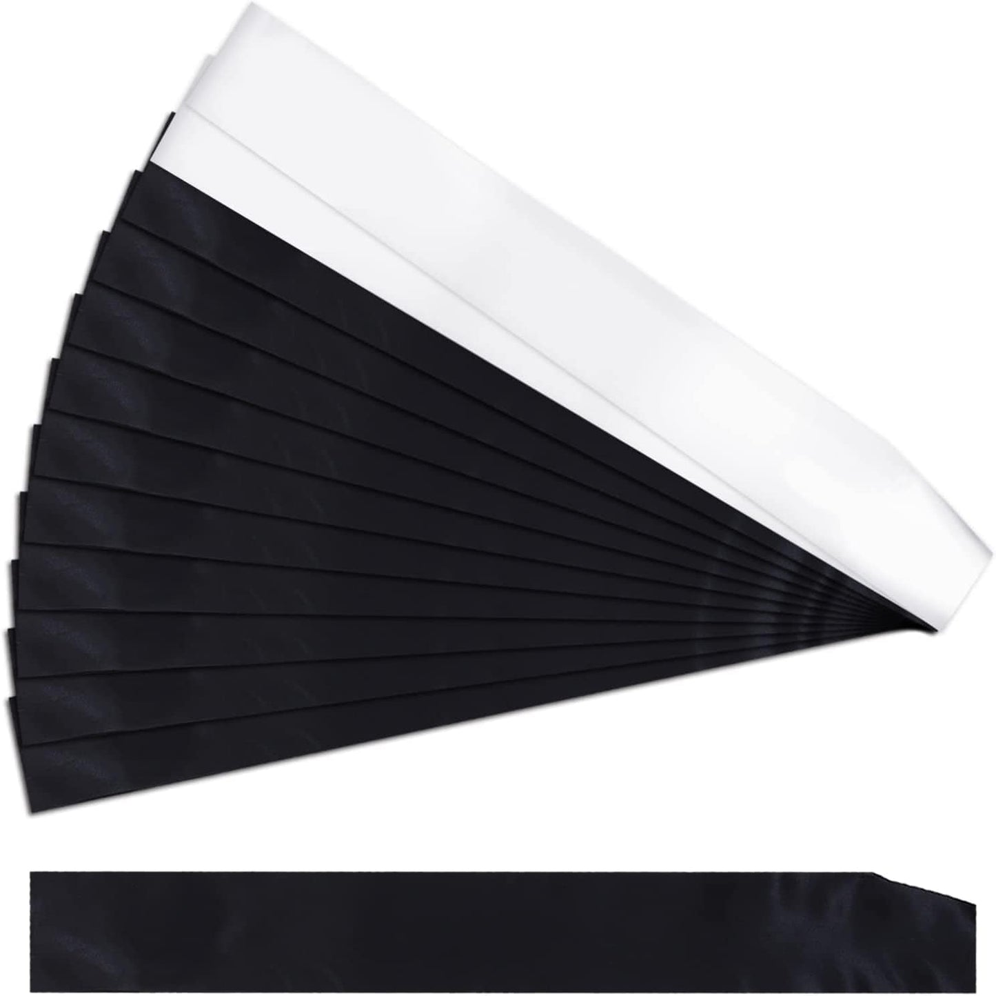 12 Pieces Blank Satin Sashes Plain Sashes Party Accessory for Graduation Wedding Party DIY Supplies(White) Apparel & Accessories > Clothing Accessories > Sashes Patelai White and Rose Red  