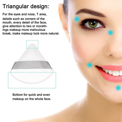 12 Pieces Cosmetic Powder Puff,2.76 Inch Portable Soft Sponge Setting Face Puffs,Triangle Velvet Powder Puff with Ribbon Band Handle for Loose Powder Body Powder Makeup Tool Health & Beauty > Personal Care > Cosmetics > Cosmetic Tools > Makeup Tools Scartink   