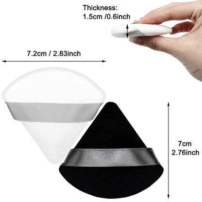12 Pieces Cosmetic Powder Puff,2.76 Inch Portable Soft Sponge Setting Face Puffs,Triangle Velvet Powder Puff with Ribbon Band Handle for Loose Powder Body Powder Makeup Tool Health & Beauty > Personal Care > Cosmetics > Cosmetic Tools > Makeup Tools Scartink   