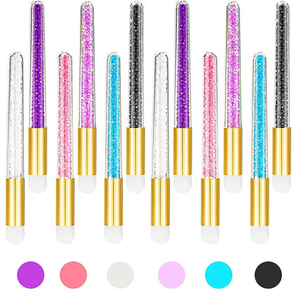 12 Pieces Glitter Lash Shampoo Brushes, Nose Pore Deep Cleaning Brush, Peel off Blackhead Removing Brush Tool, Cosmetic Lash Cleanser Brush, Facial Cleansing Brushes with Crystal Handle, 6 Colors Health & Beauty > Personal Care > Cosmetics > Cosmetic Tools > Makeup Tools Patelai   