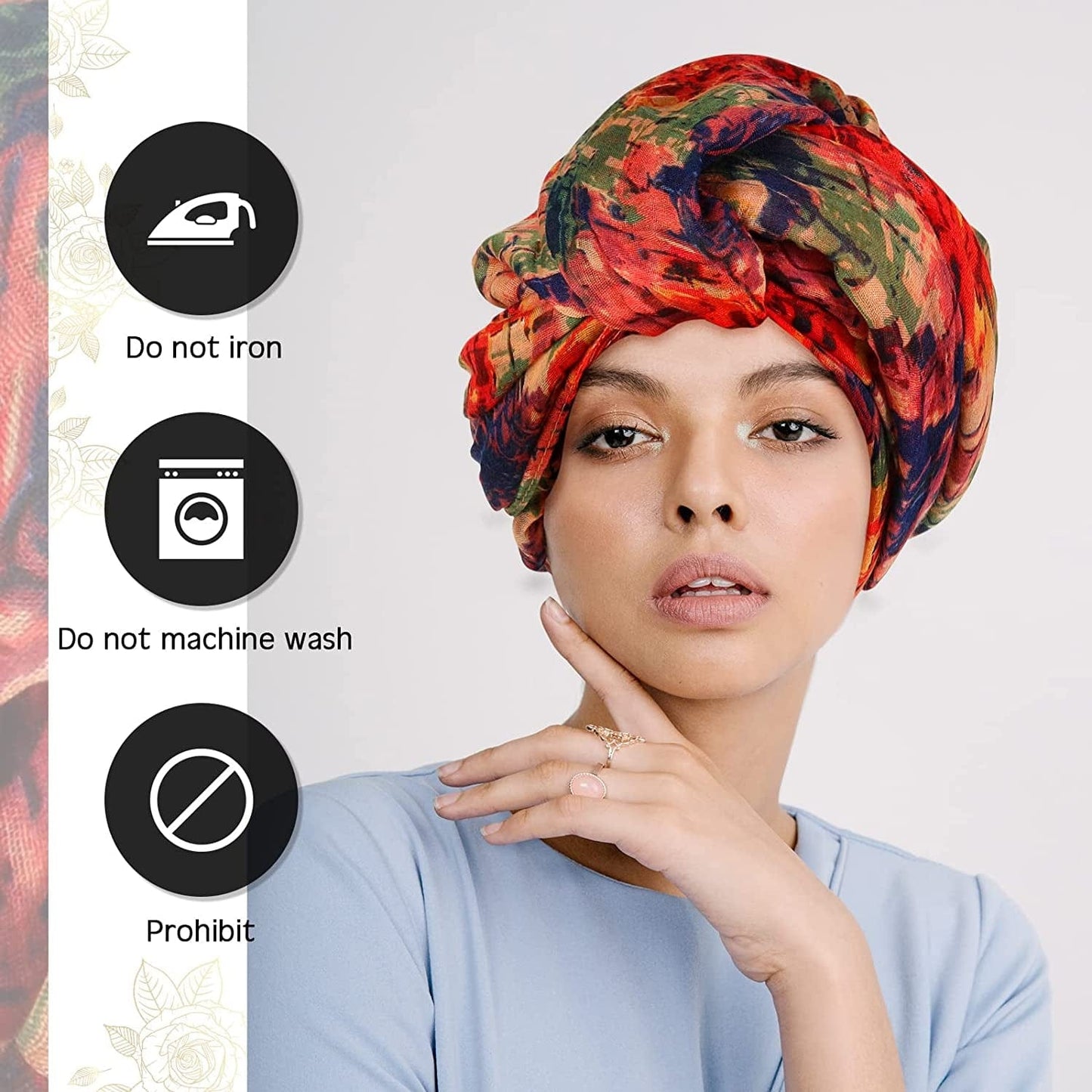 12 Pieces Head Wraps for Women Turban Head Wraps Solid Color African Headwear Headband Tie Soft Long Hair Wrap Scarf Apparel & Accessories > Clothing Accessories > Headwear Geyoga   