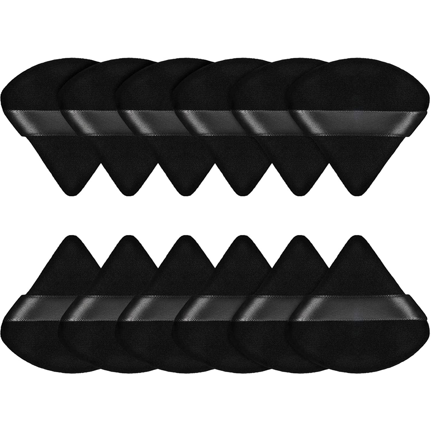 12 Pieces Powder Puff Face Triangle Makeup Puff for Loose Powder Soft Body Cosmetic Foundation Sponge Mineral Powder Wet Dry Makeup Tool(Black,Small) Health & Beauty > Personal Care > Cosmetics > Cosmetic Tools > Makeup Tools Maitys Black  