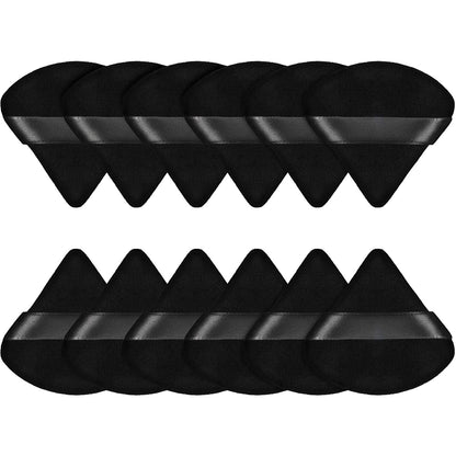 12 Pieces Powder Puff Face Triangle Makeup Puff for Loose Powder Soft Body Cosmetic Foundation Sponge Mineral Powder Wet Dry Makeup Tool(Black,Small) Health & Beauty > Personal Care > Cosmetics > Cosmetic Tools > Makeup Tools Maitys Black  