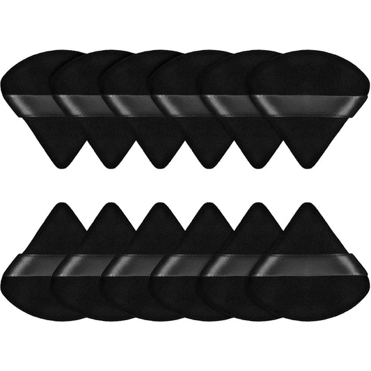 12 Pieces Powder Puff Face Triangle Makeup Puff for Loose Powder Soft Body Cosmetic Foundation Sponge Mineral Powder Wet Dry Makeup Tool(Black,Small) Health & Beauty > Personal Care > Cosmetics > Cosmetic Tools > Makeup Tools Maitys Black  