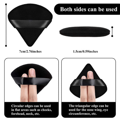 12 Pieces Powder Puff Face Triangle Makeup Puff for Loose Powder Soft Body Cosmetic Foundation Sponge Mineral Powder Wet Dry Makeup Tool(Black,Small) Health & Beauty > Personal Care > Cosmetics > Cosmetic Tools > Makeup Tools Maitys   