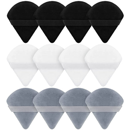 12 Pieces Powder Puff Face Triangle Makeup Puff for Loose Powder Soft Body Cosmetic Foundation Sponge Mineral Powder Wet Dry Makeup Tool(Black,Small) Health & Beauty > Personal Care > Cosmetics > Cosmetic Tools > Makeup Tools Maitys Black, Gray, White  