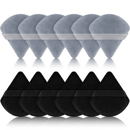 12 Pieces Powder Puff Face Triangle Makeup Puff for Loose Powder Soft Body Cosmetic Foundation Sponge Mineral Powder Wet Dry Makeup Tool(Black,Small) Health & Beauty > Personal Care > Cosmetics > Cosmetic Tools > Makeup Tools Maitys Black, Gray  